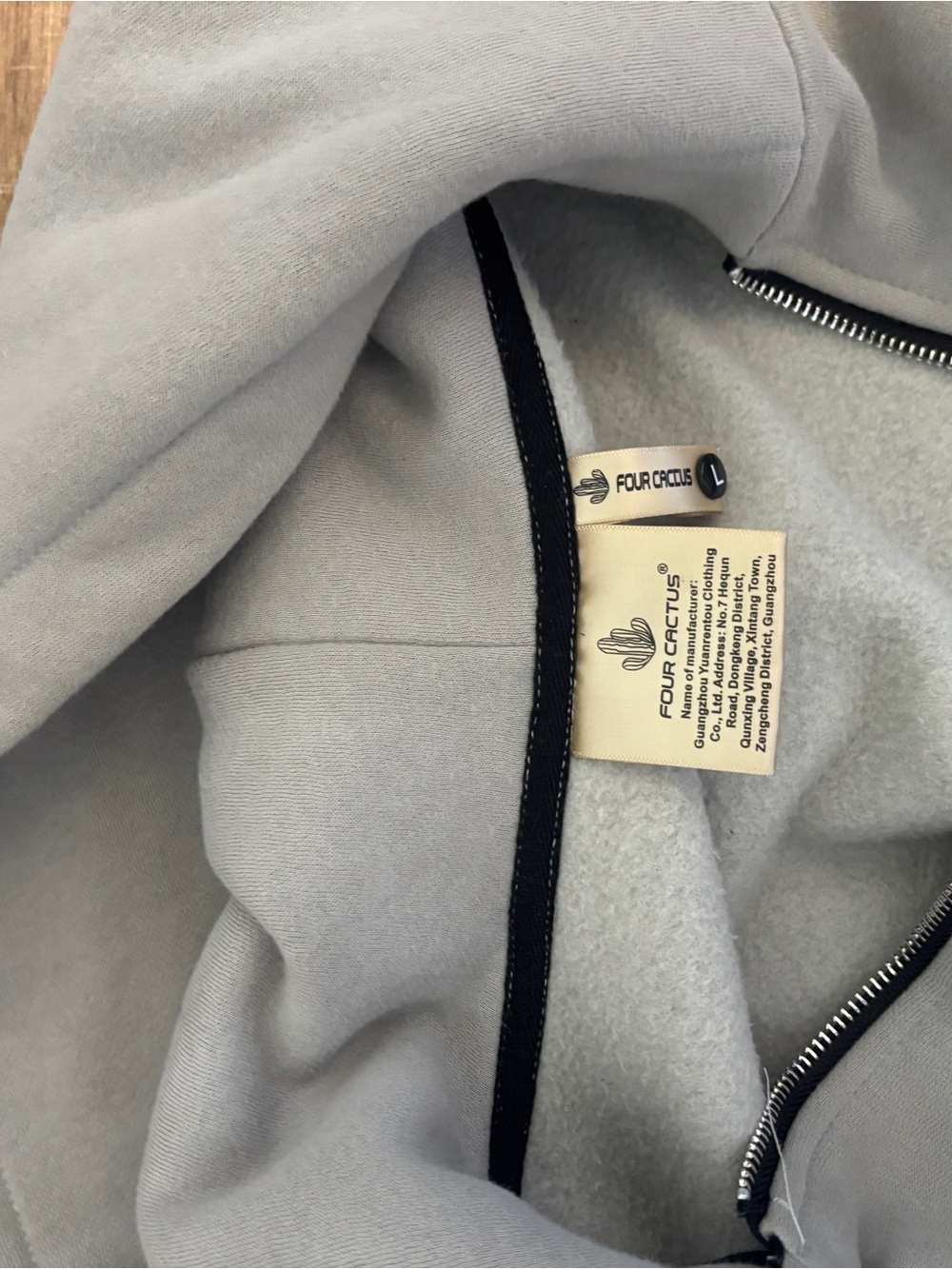 Cactus Jack by Travis Scott Light Gray Zip-Up Sweater